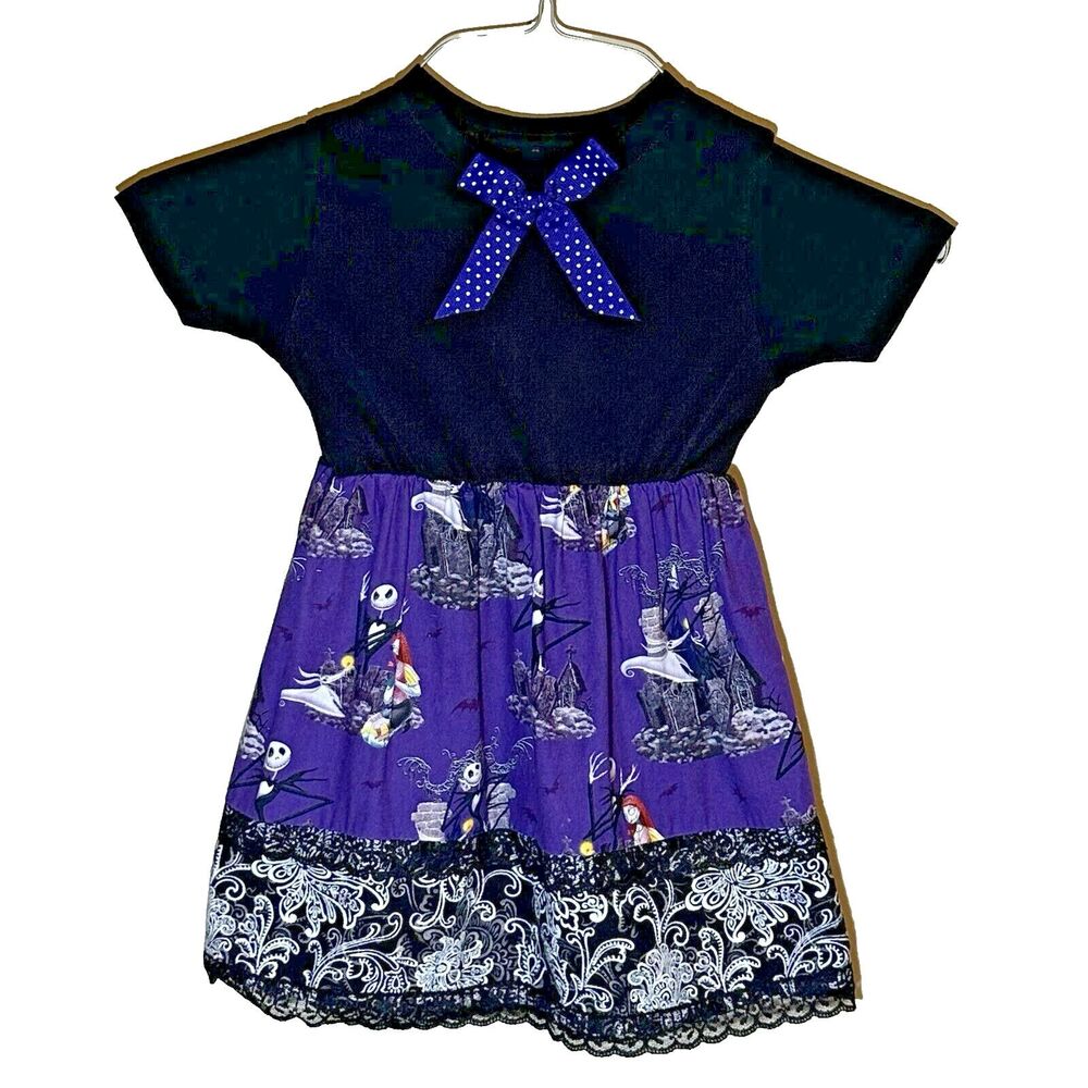 Disney Nightmare Before Christmas Toddler 2T/3T Dress Jack Skellington Sally EUC